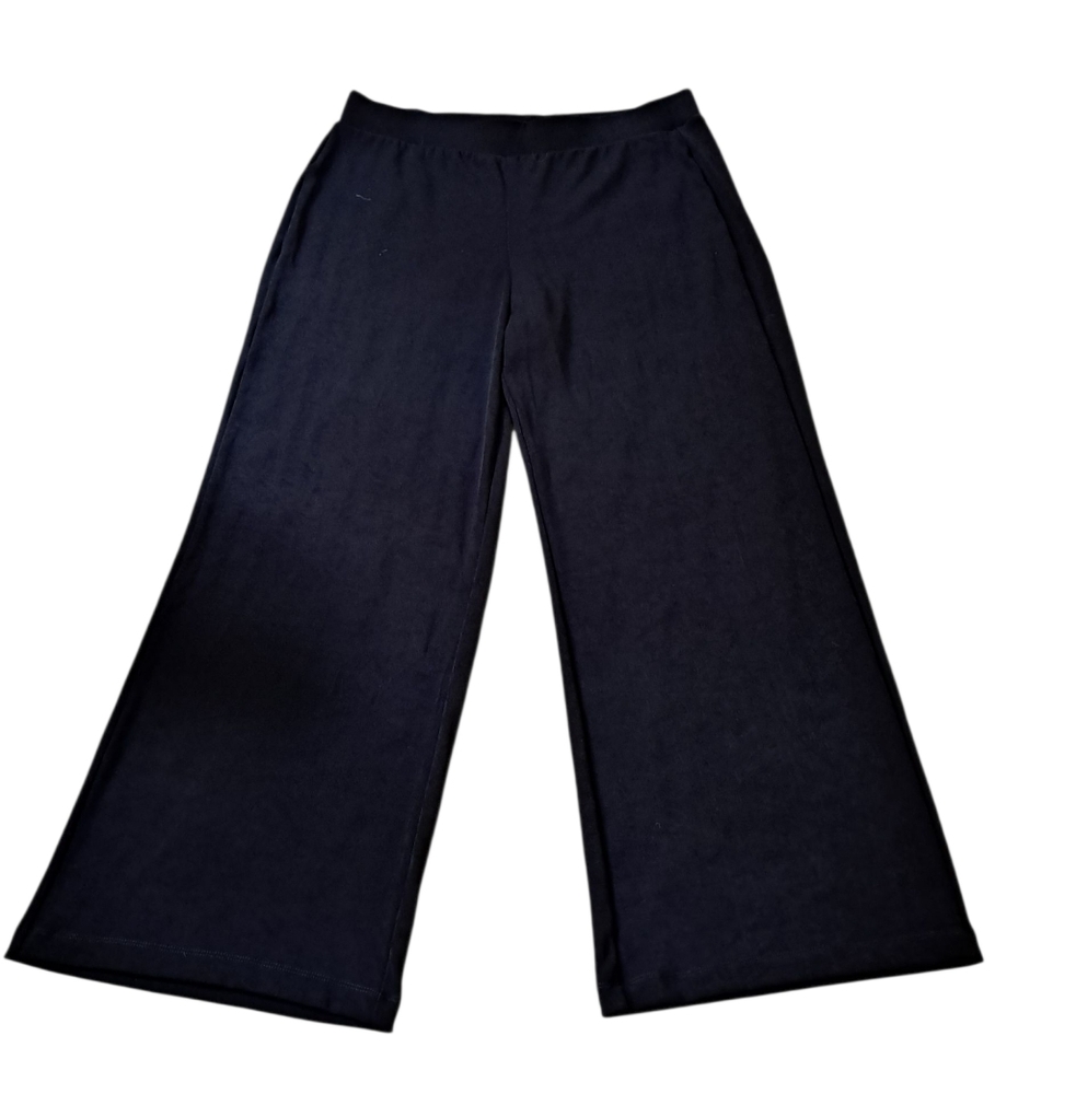Nwt CHICO'S TRAVELERS $90 NWT Black Wide Leg Pants Slinky Stretch Size 12 - Picture 2 of 5